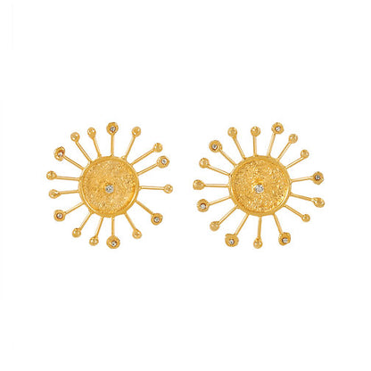 Aretes Sol Solido Cristal
