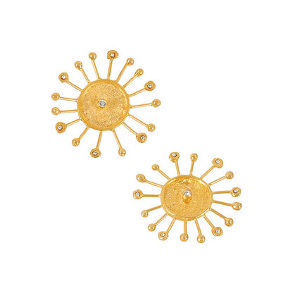Aretes Sol Solido Cristal