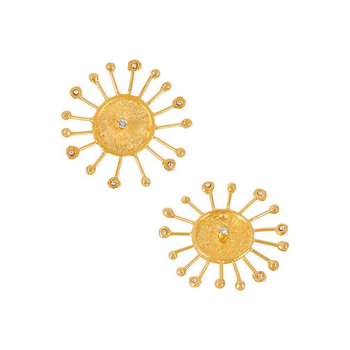 Aretes Sol Solido Cristal