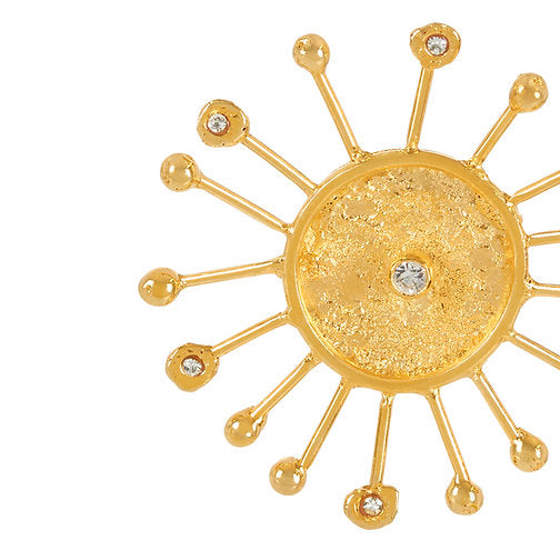 Aretes Sol Solido Cristal