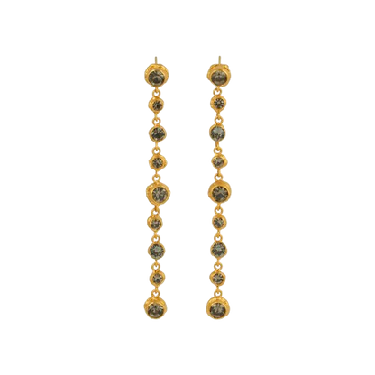 Aretes Lineal Gaynor Jumbo Cristales Humo