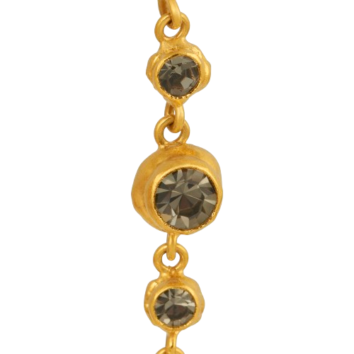 Aretes Lineal Gaynor Jumbo Cristales Humo
