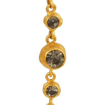 Aretes Lineal Gaynor Jumbo Cristales Humo